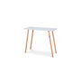 Voir la diapositive 1 : HomeStyle4U Console moderne avec plateau blanc et pieds en pin naturel