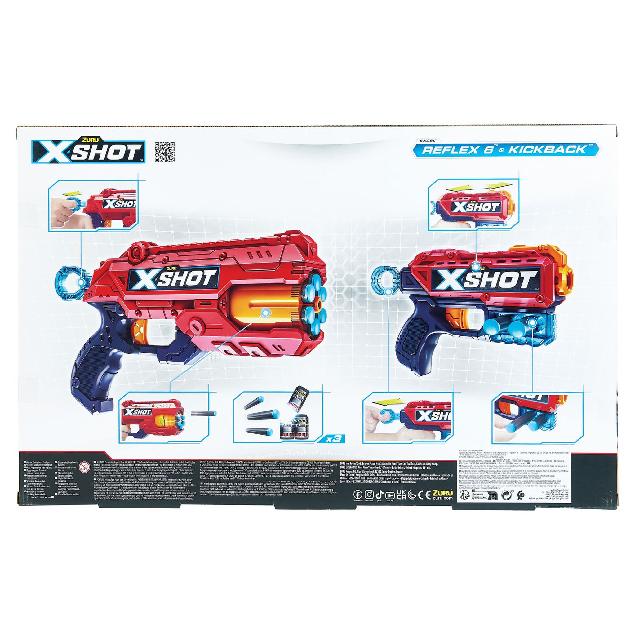 Voir la diapositive 5 : XSHOT ZURU Xshot Combo Pack (2 Kickback,2 Reflex 6)