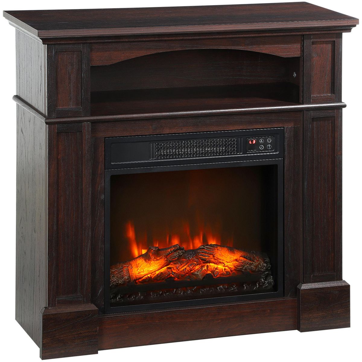HOMCOM Cheminée électrique XL style classique chic 1800W  effet flammes LED réglable télécommande effet bois