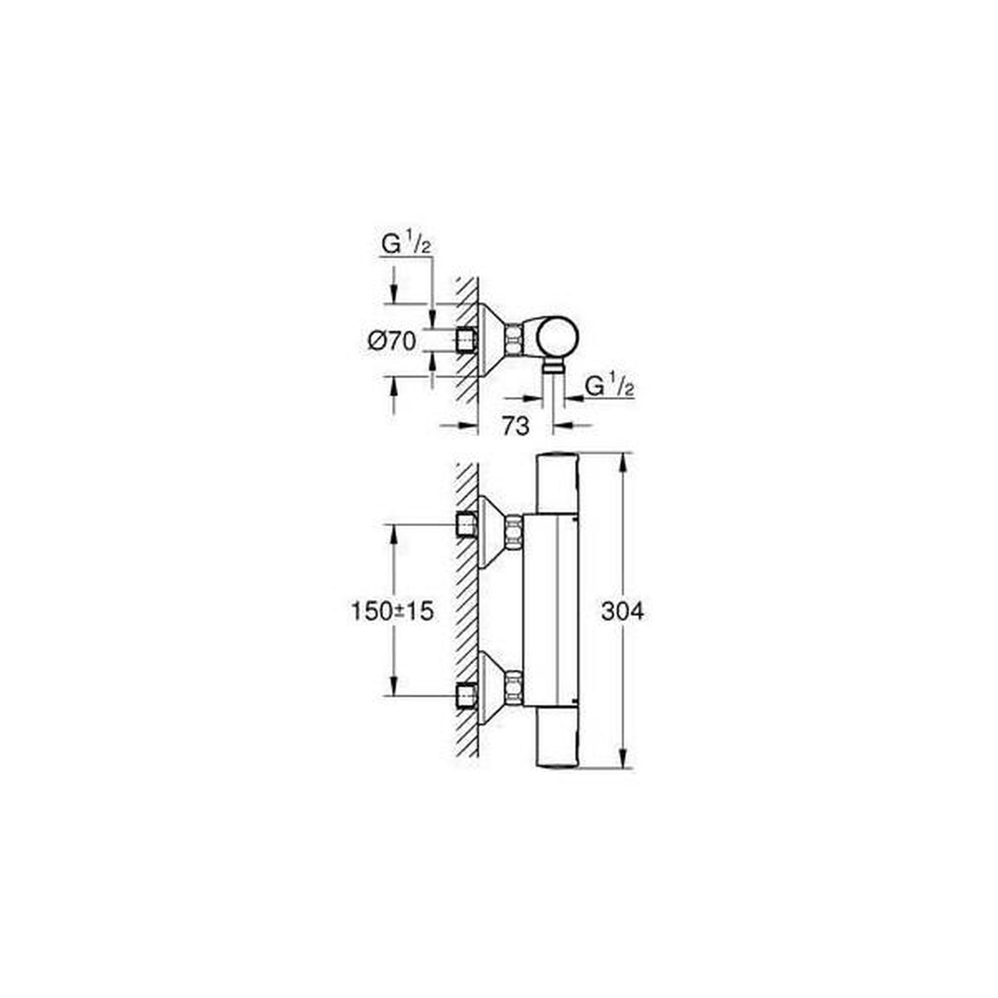 Voir la diapositive 4 : Grohe Mitigeur thermostatique douche - grohe precision start - noir mat - economie d'eau