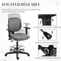 Voir la diapositive 4 : VINSETTO Chaise de bureau assise haute réglable accoudoirs réglables pivotante 360° tissu gris chiné