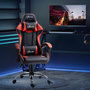 Voir la diapositive 2 : VINSETTO Fauteuil de bureau gamer style baquet racing - pivotant, inclinable - coussins tétière et lombaires inclus - revêtement PU rouge noir