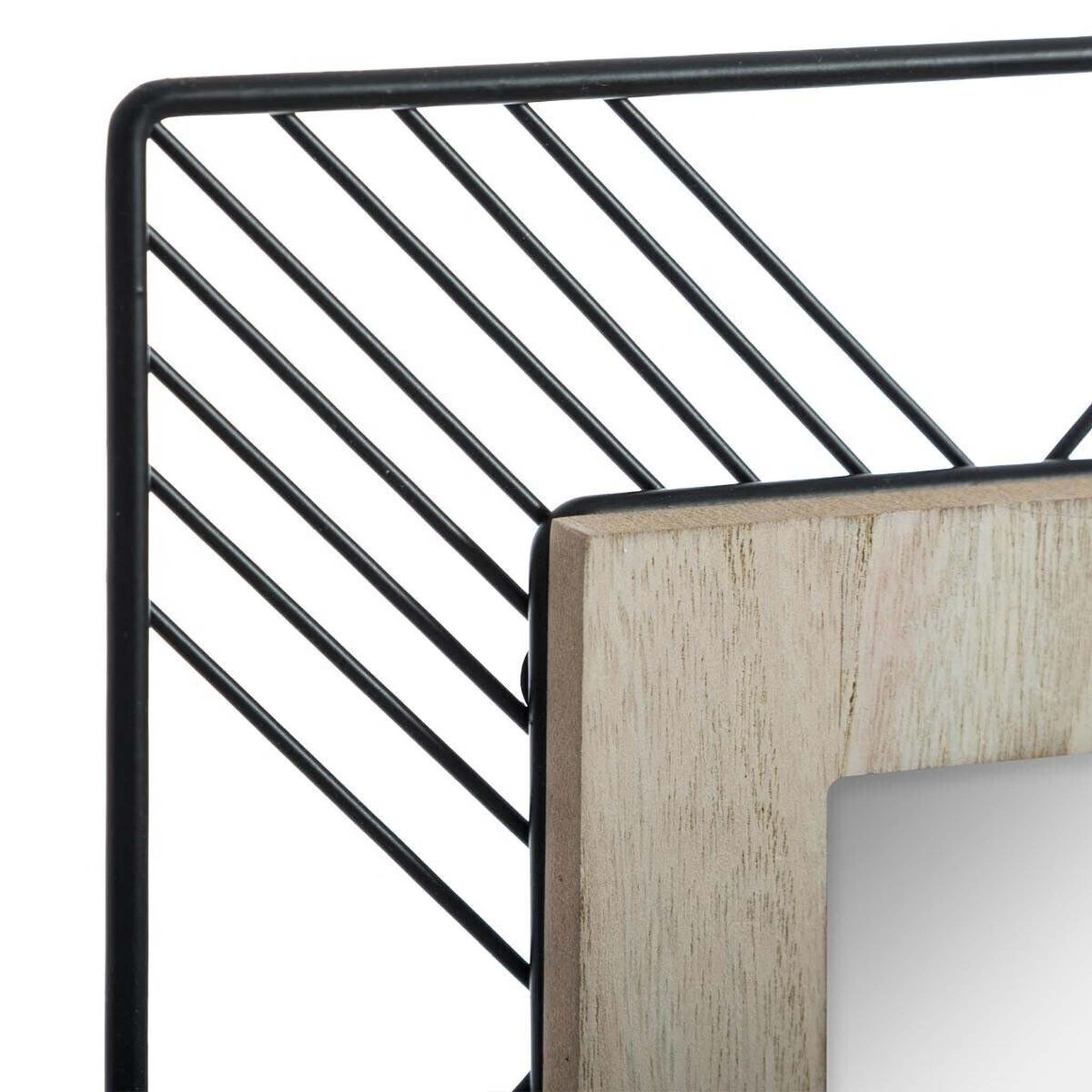 Voir la diapositive 2 : ATMOSPHERA Miroir carré en métal & bois  joe  45cm noir