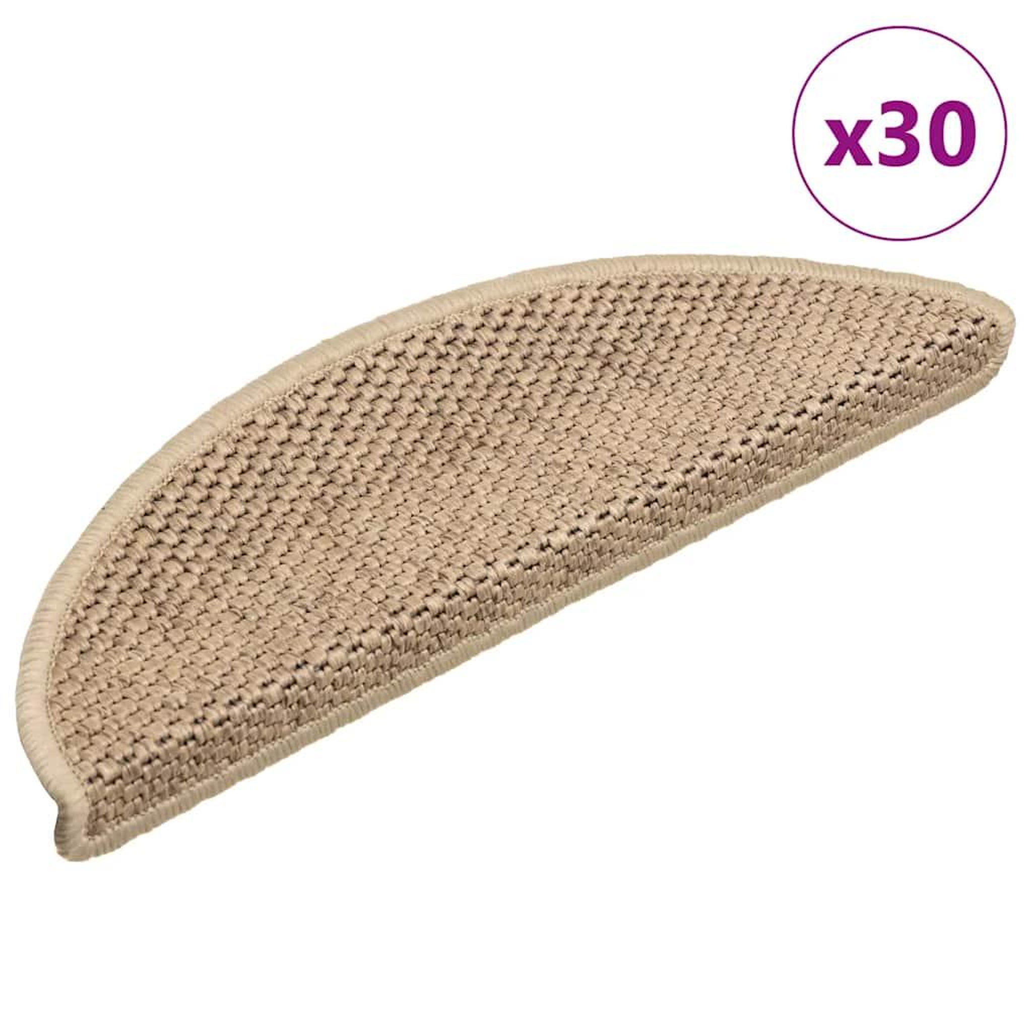 VIDAXL Tapis d'escalier autocollants 30 pcs 56x17x3 cm sable