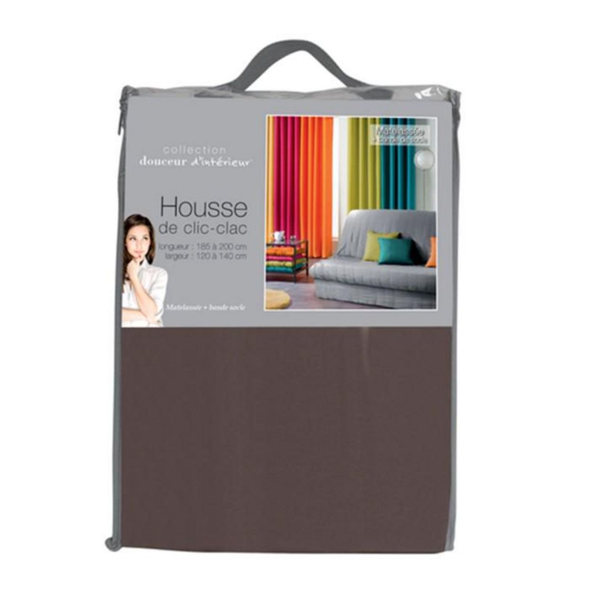 Paris Prix Housse de Clic-Clac  Essentiel  120x140cm Taupe