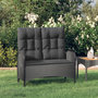 Voir la diapositive 1 : VIDAXL Banc de jardin inclinable avec coussins 107 cm Poly rotin Noir