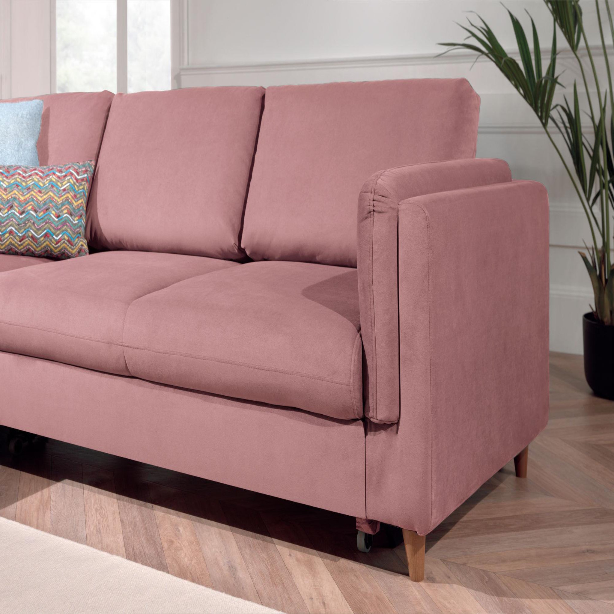Voir la diapositive 4 : LISA DESIGN Brooke - canapé d'angle gauche - convertible - 5 places - en velours