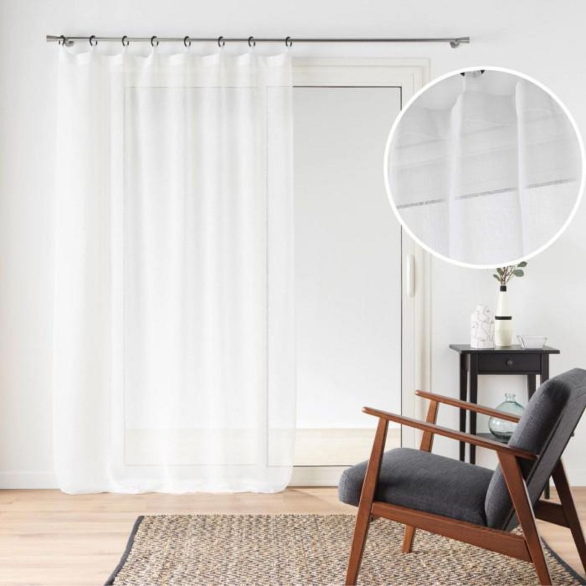 Paris Prix Rideau Voilage à Œillets  Davina  140x240cm Blanc