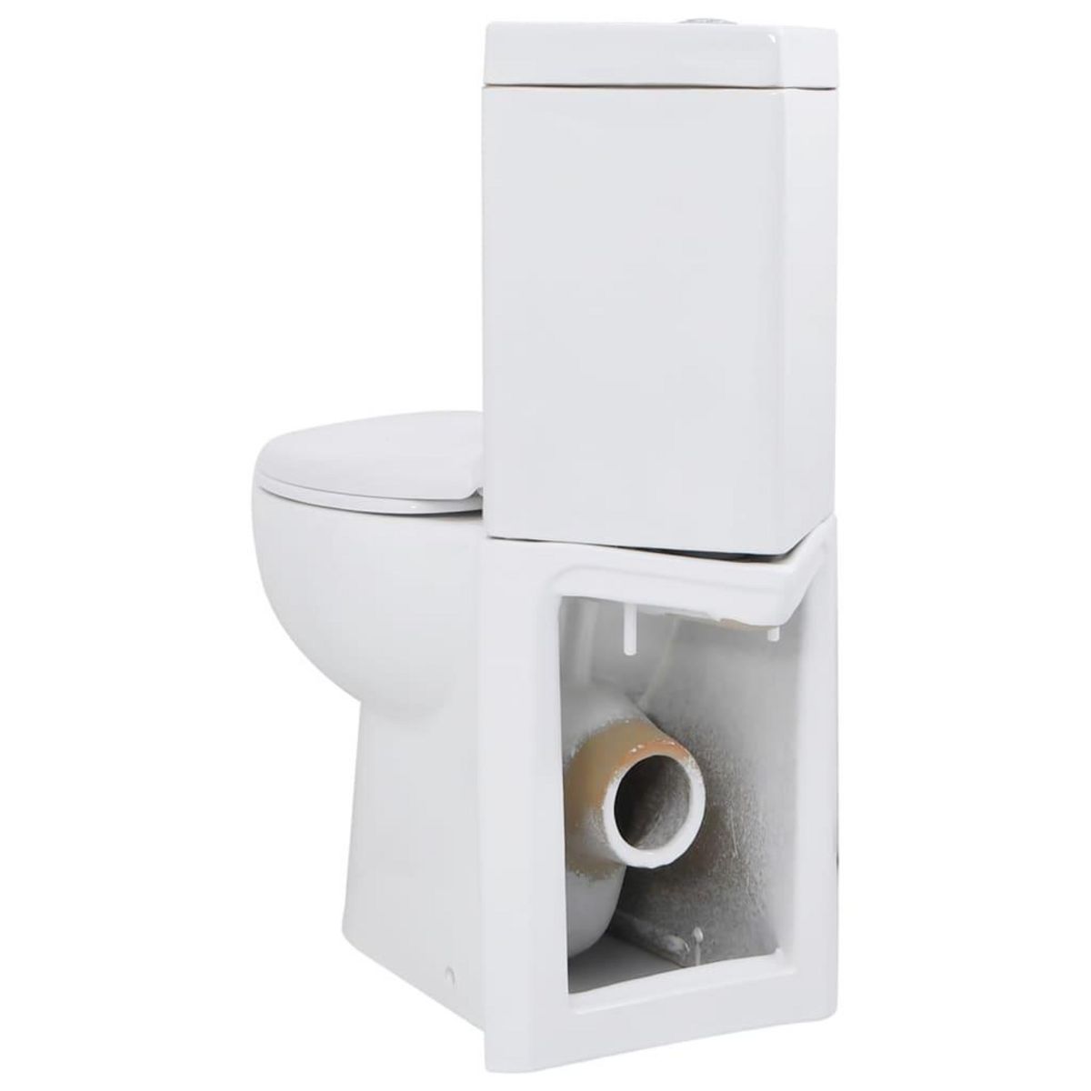 VIDAXL Toilette d'angle en ceramique pour salle de bains blanc