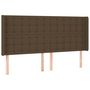Voir la diapositive 3 : VIDAXL Tete de lit a LED Marron fonce 203x16x118/128 cm Tissu