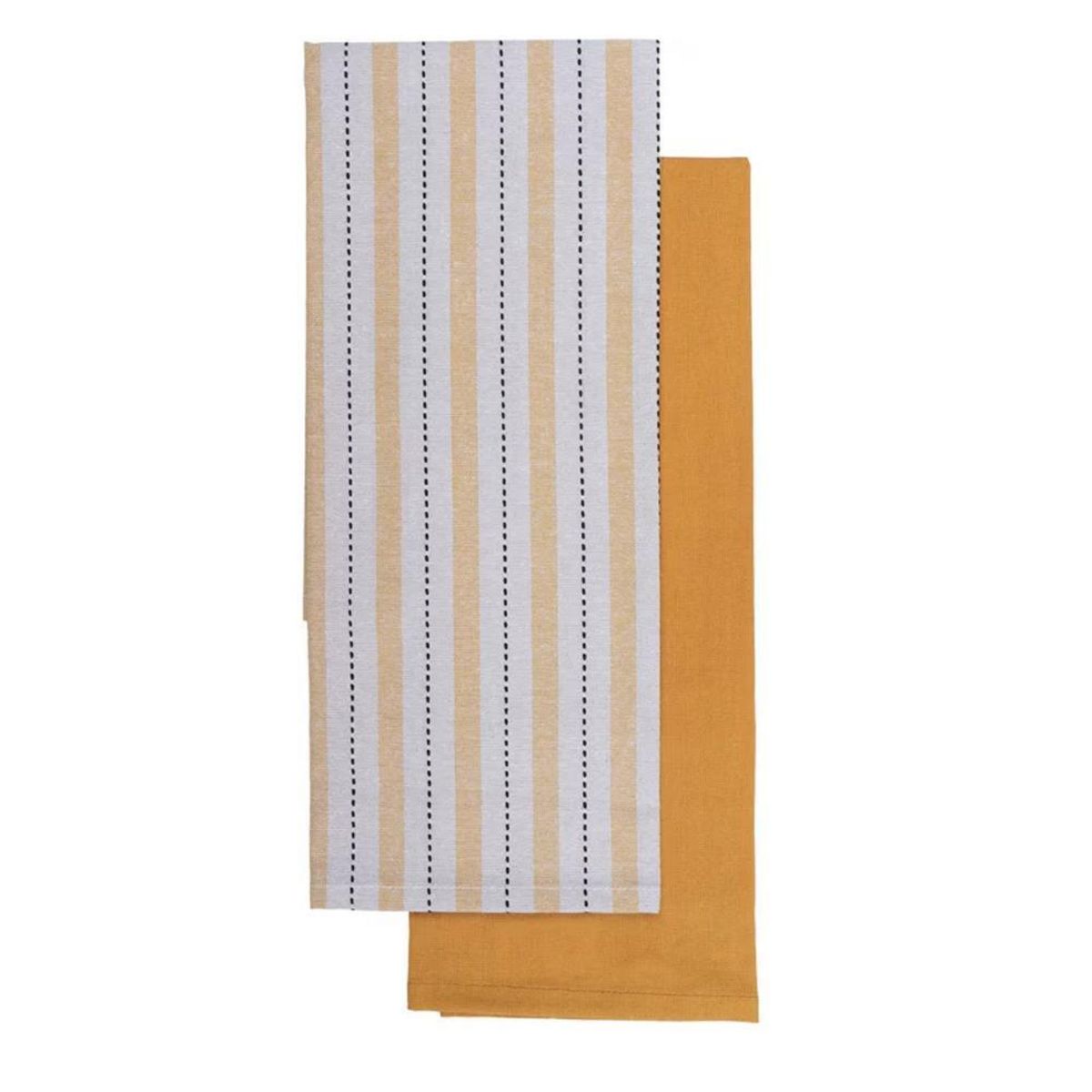 LUANCE Set 2 Torchons Blanc//Beige Luance Charlize 50x70cm