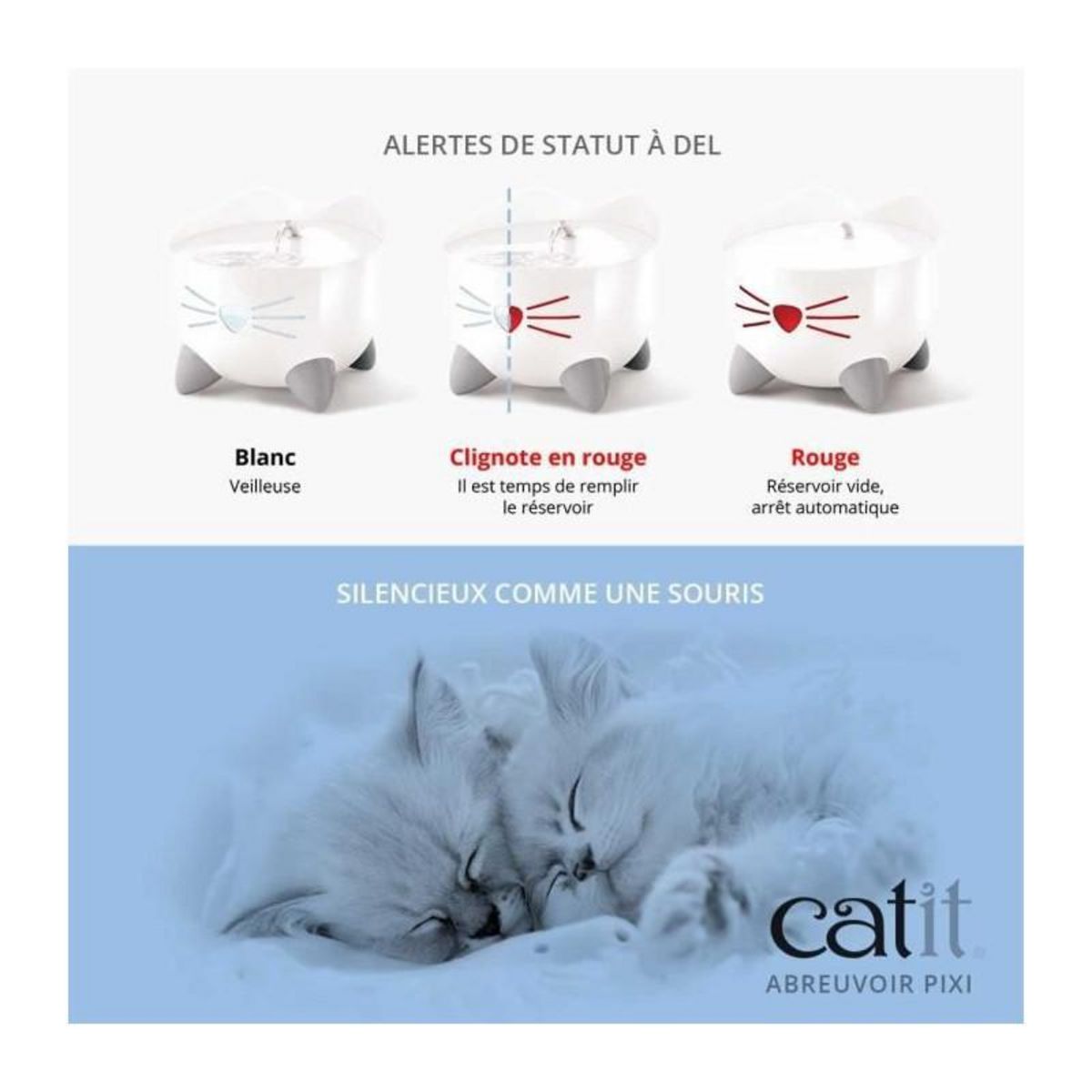 Cat'it CAT IT Fontaine a eau automatique pour chat - 2,5 L - Bleu