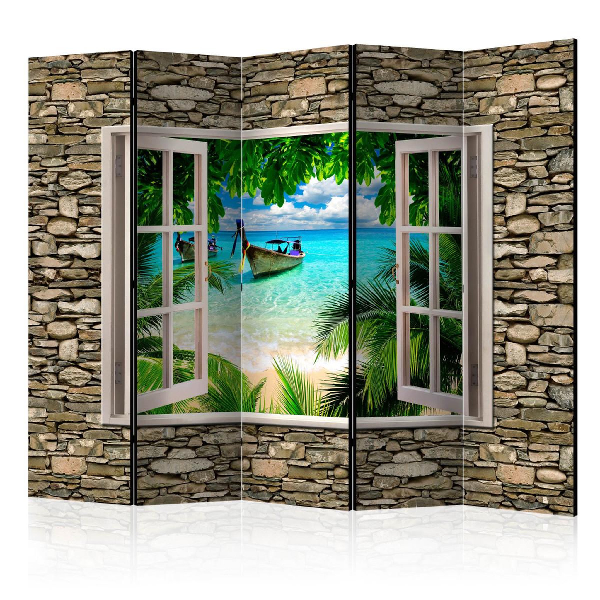 Paris Prix Paravent 5 volets  tropical beach  172x225cm