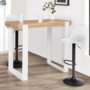 Voir la diapositive 2 : ID MARKET Table haute de bar PHOENIX bois et blanc 113 cm