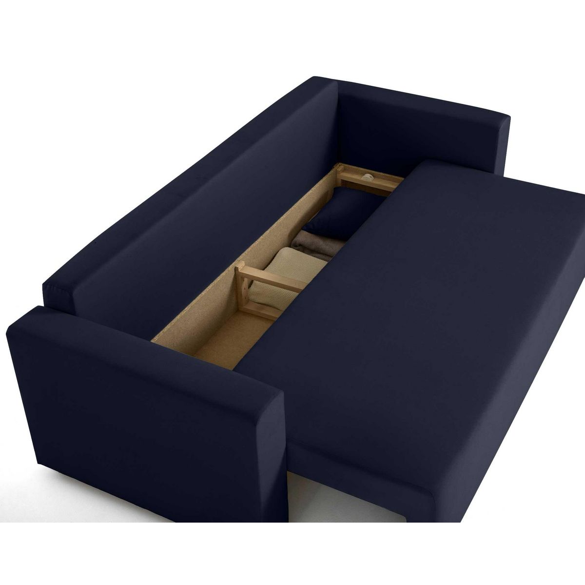 BEST MOBILIER Regala - canapé 3 places - convertible avec coffre - en tissu