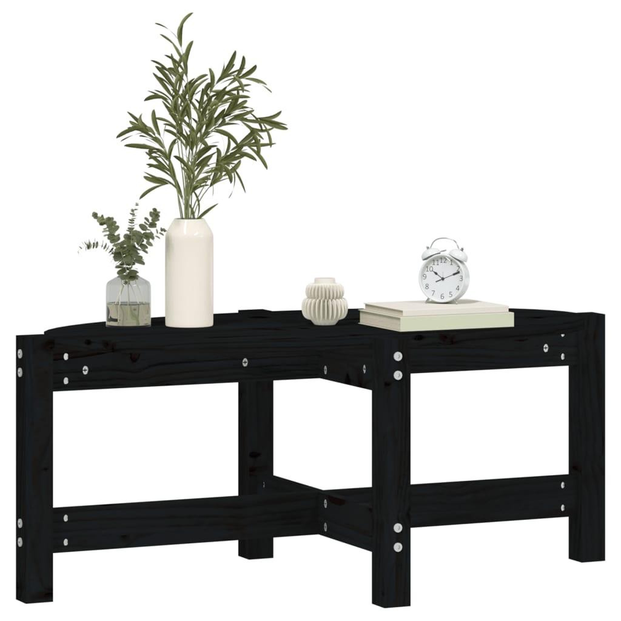 Voir la diapositive 4 : VIDAXL Table basse Noir 87x48x35 cm Bois massif de pin