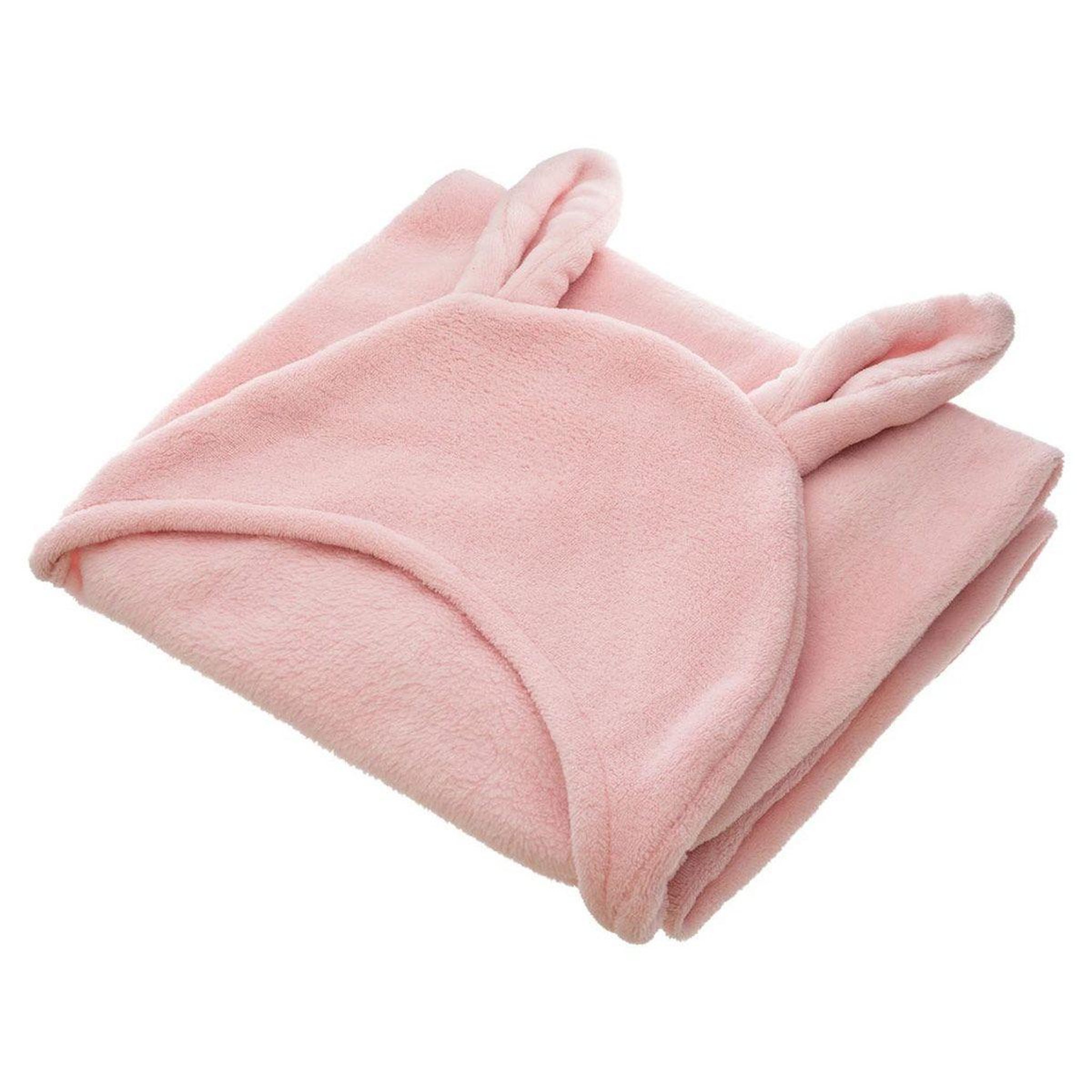 Atmosphera Kids Plaid à capuche enfant  oreilles  100x100cm rose