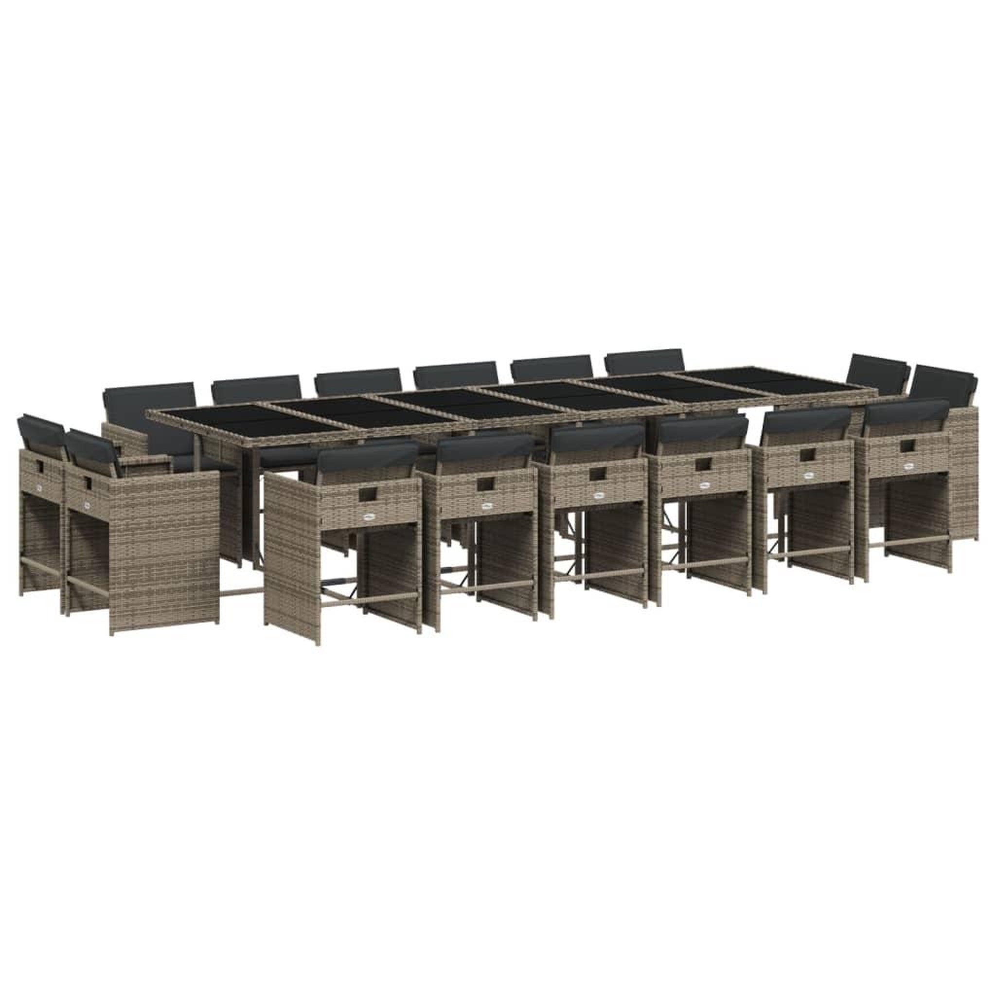 Voir la diapositive 2 : VIDAXL Ensemble a manger de jardin 17 pcs et coussins resine tressee