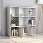 Voir la diapositive 4 : VIDAXL Bibliotheque Blanc brillant 98x30x98 cm Bois d'ingenierie