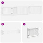 Voir la diapositive 5 : VIDAXL Barriere pour chien porte pliable 6panneaux blanc bois peuplier
