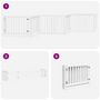 Voir la diapositive 5 : VIDAXL Barriere pour chien porte pliable 6panneaux blanc bois peuplier