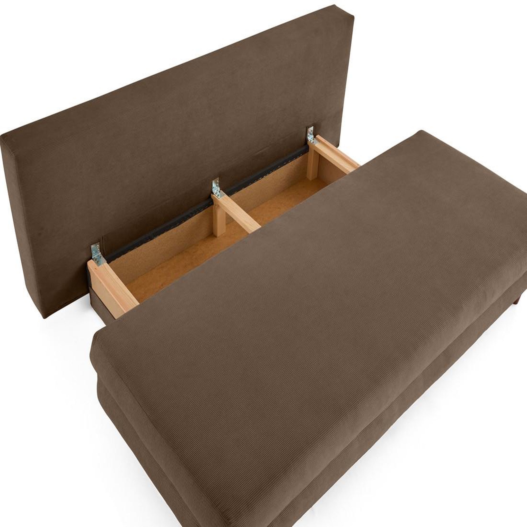 Voir la diapositive 3 : BEST MOBILIER Wonder - canapé 3 places convertible avec coffre en velours côtelé