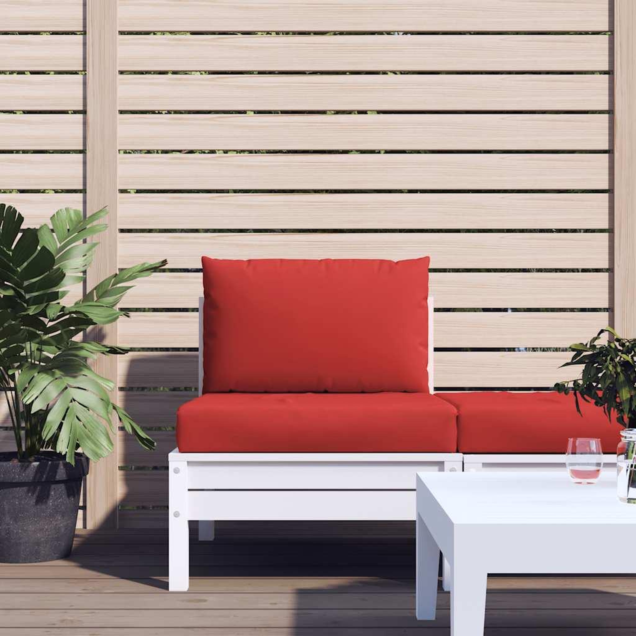 VIDAXL Coussins de palette lot de 2 rouge tissu oxford