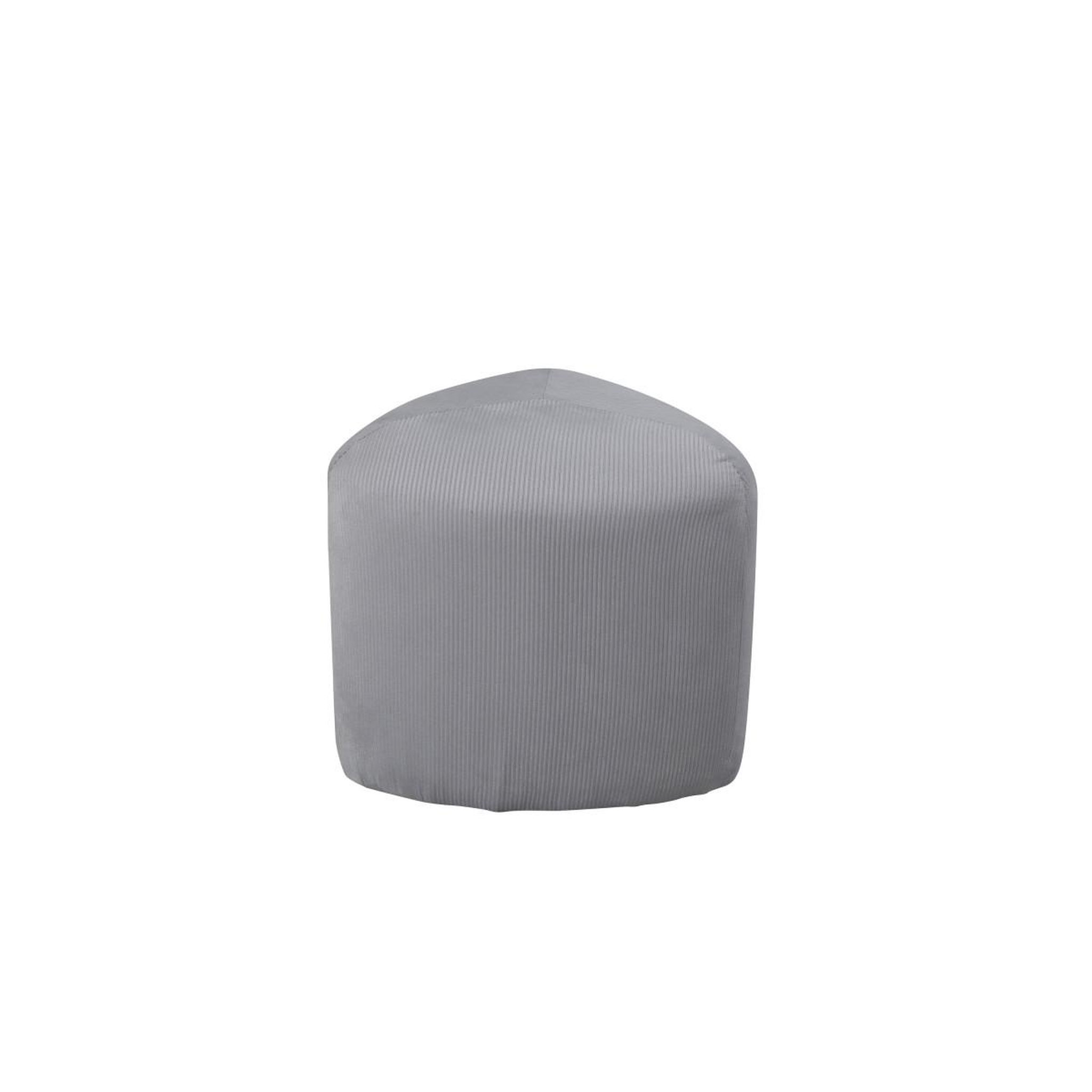 Voir la diapositive 2 : Paris Prix Pouf en velours côtelé  peg  46cm gris