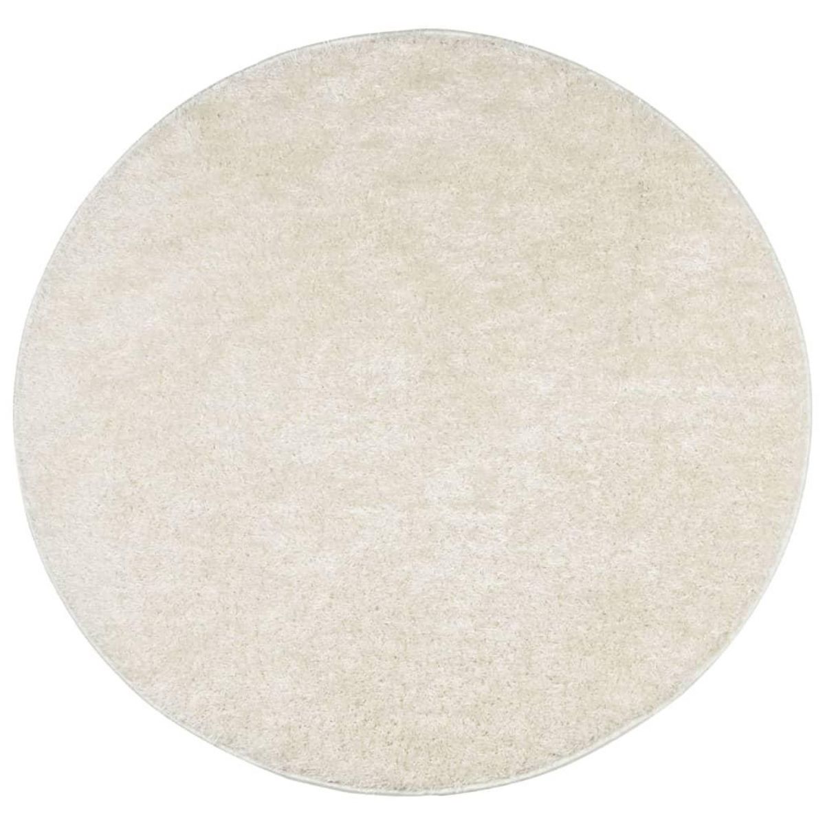 VIDAXL Tapis ISTAN a poils longs aspect brillant creme Ø 120 cm
