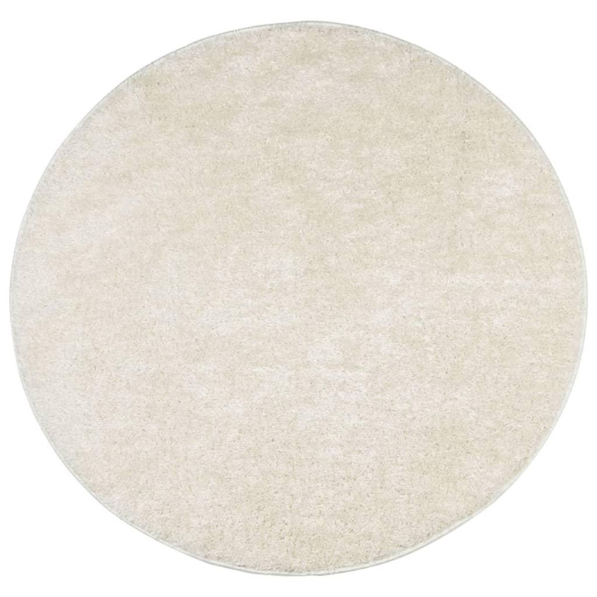 VIDAXL Tapis ISTAN a poils longs aspect brillant creme Ø 120 cm