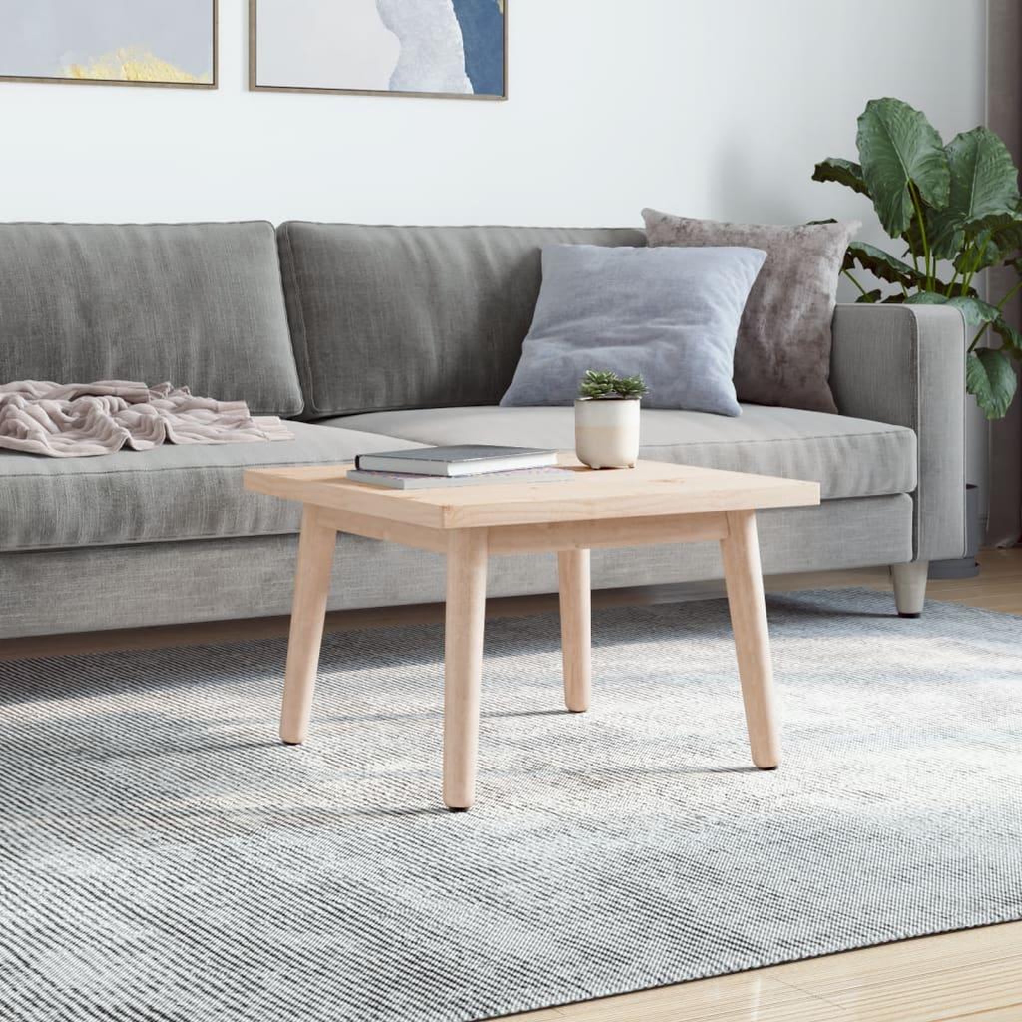 Voir la diapositive 2 : VIDAXL Dessus de table 60x60x2,5 cm bois de pin massif