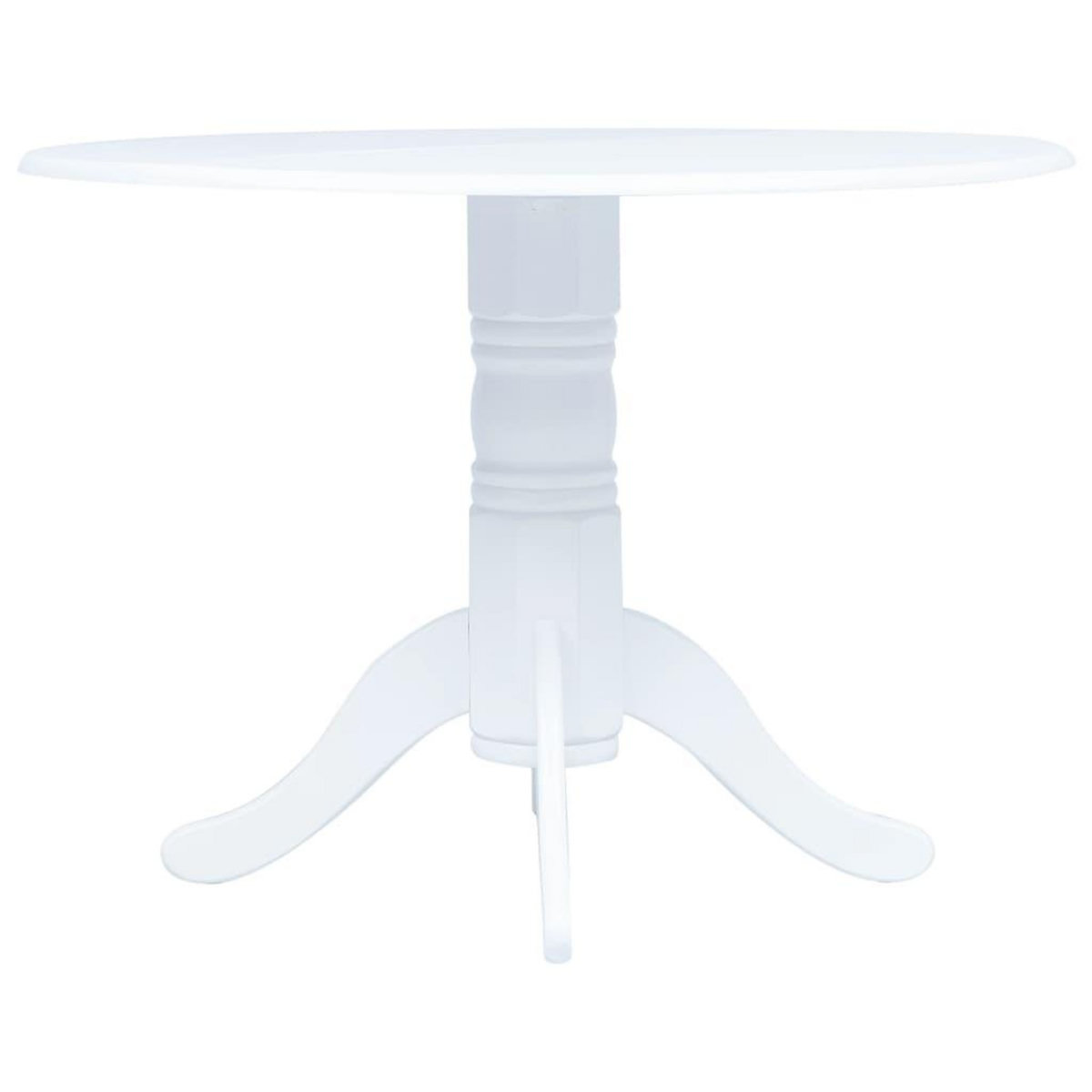 VIDAXL Table a manger Blanc 106 cm Bois d'hevea massif