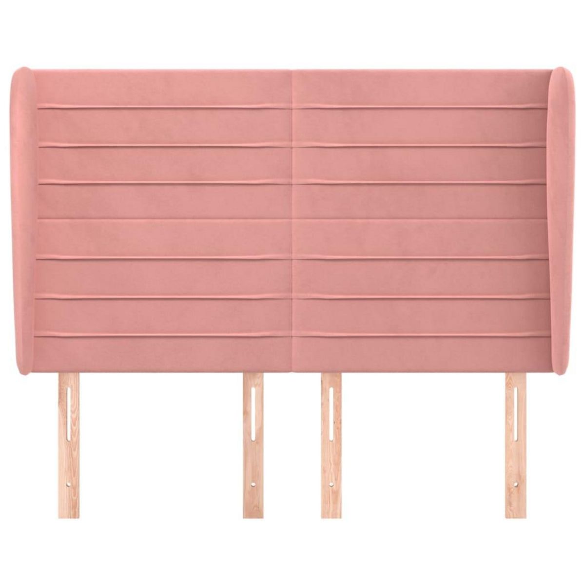 VIDAXL Tete de lit avec oreilles Rose 147x23x118/128 cm Velours