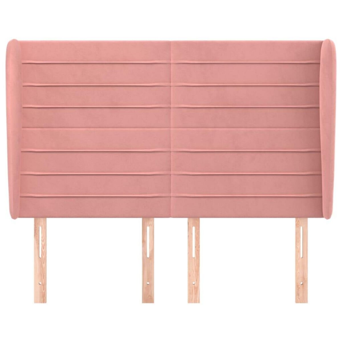 VIDAXL Tete de lit avec oreilles Rose 147x23x118/128 cm Velours