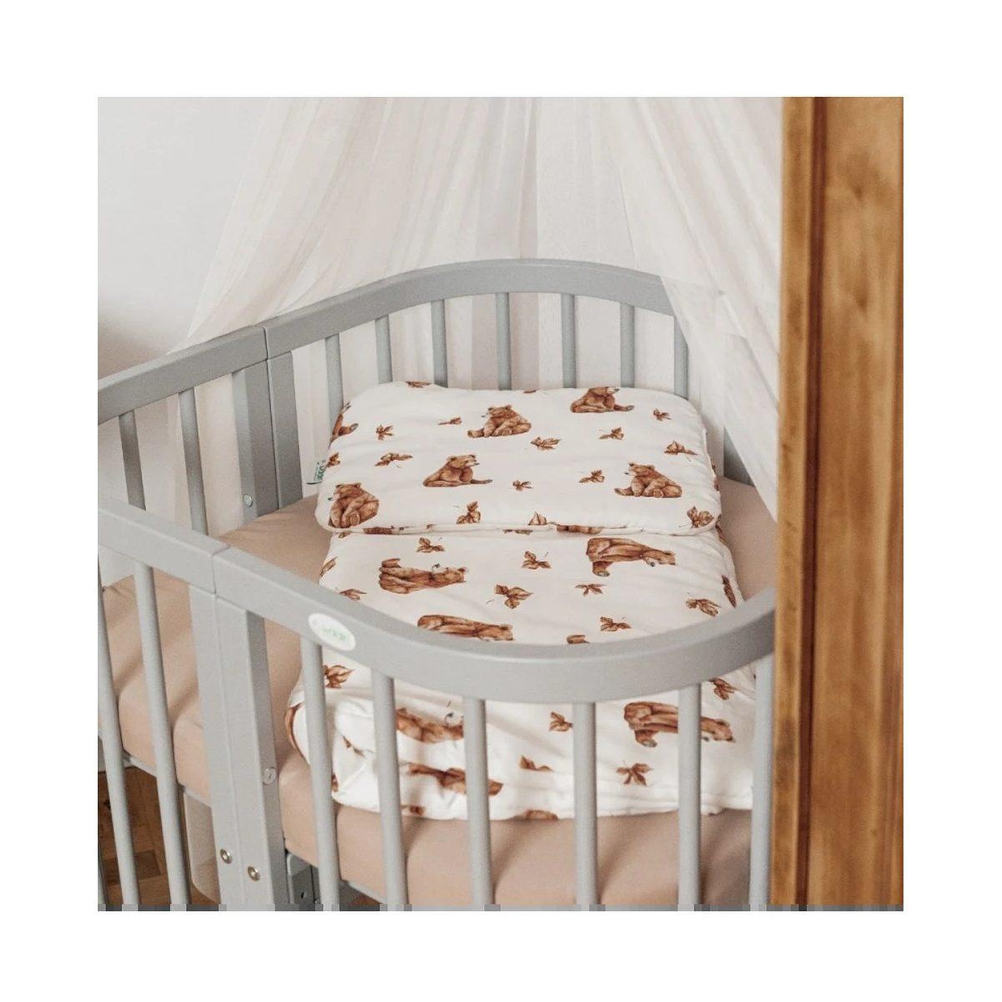 Voir la diapositive 5 : WALDIN Oreiller bébé 40 × 30 cm - motif oursons, blanc