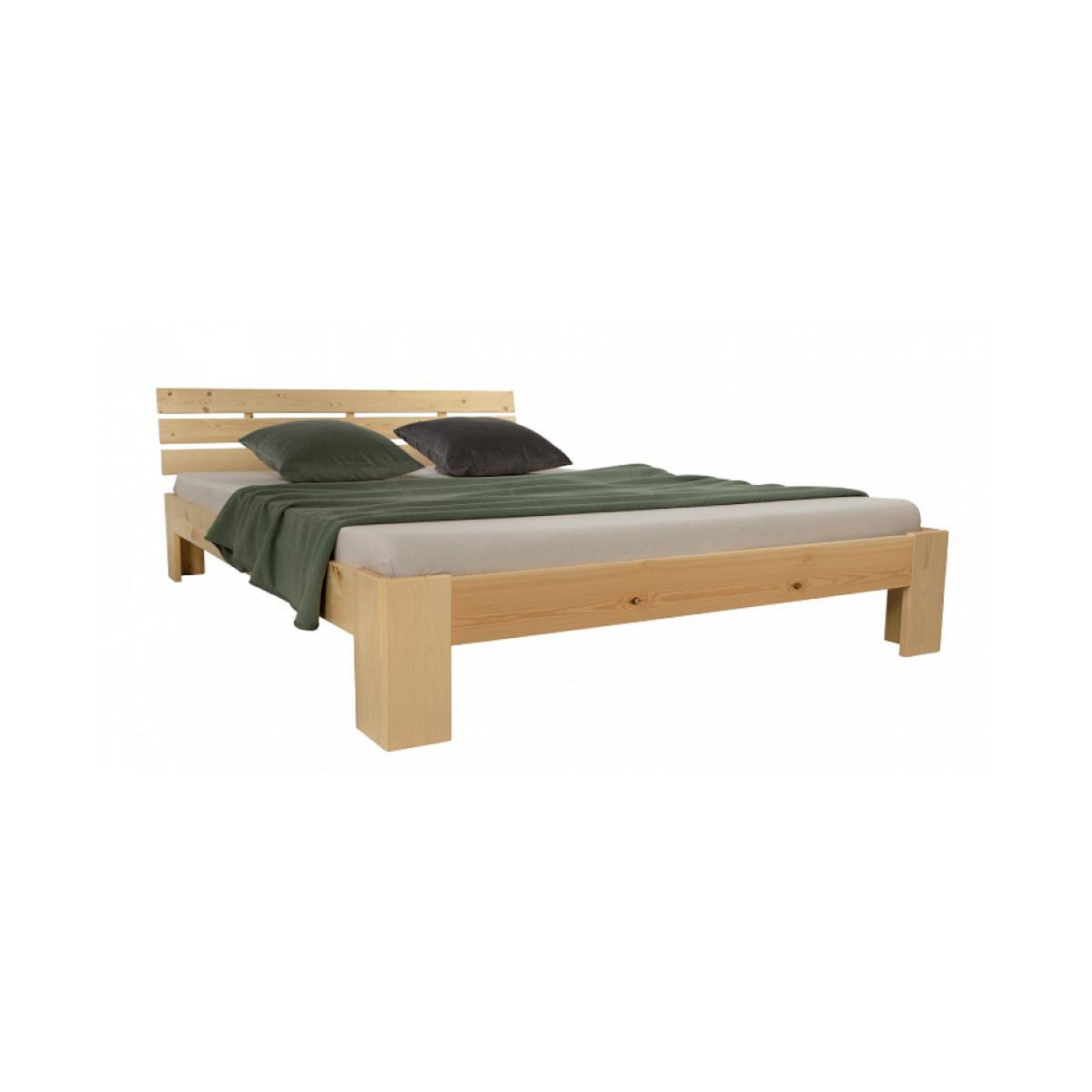 HomeStyle4U Lit double en bois futon 180x200 bois naturel