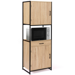 ID MARKET Buffet de cuisine 60 CM DETROIT meuble 2 portes design industriel + tiroir