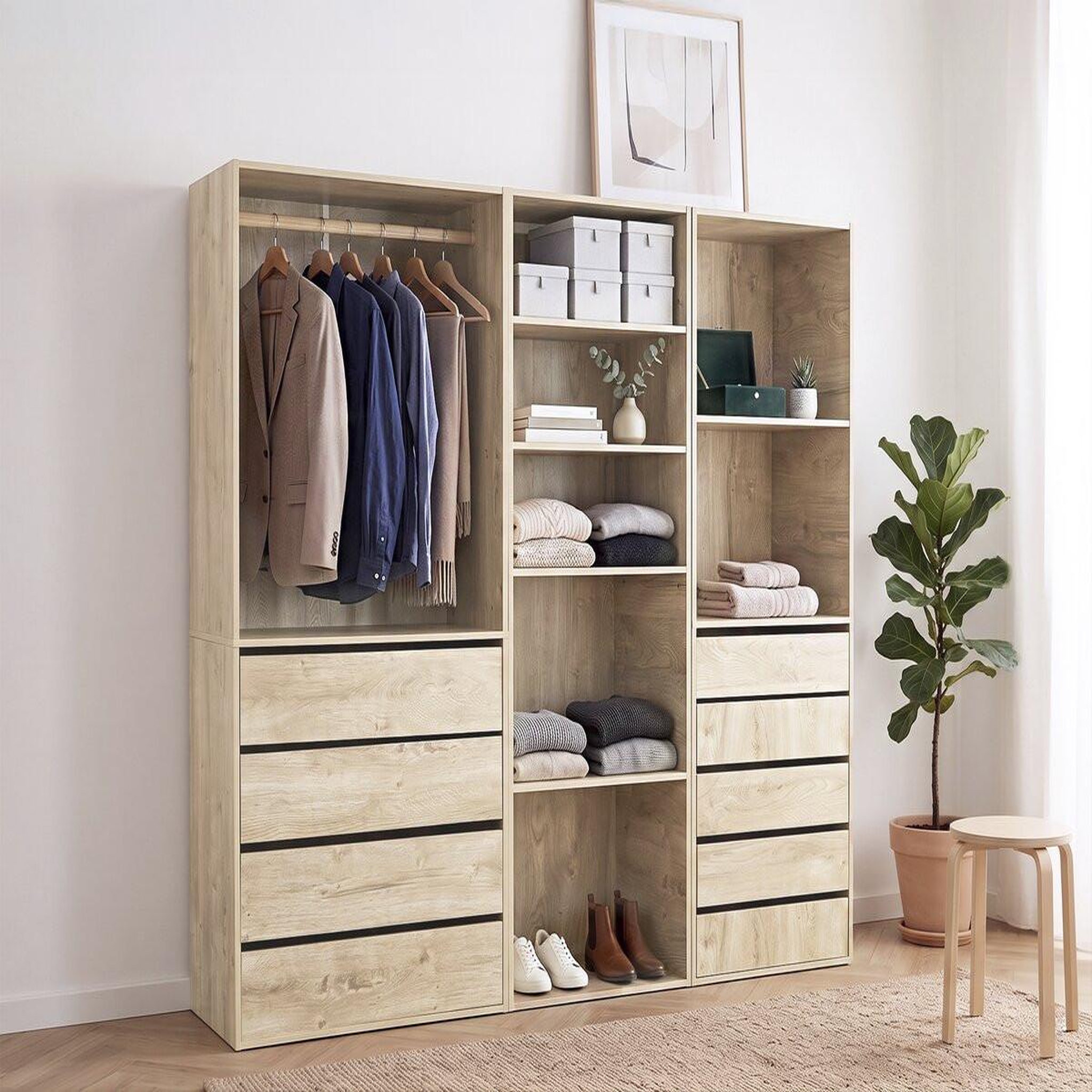 Voir la diapositive 2 : Habitat et Jardin Kit dressing   opéra   modulable - 3 éléments - beige