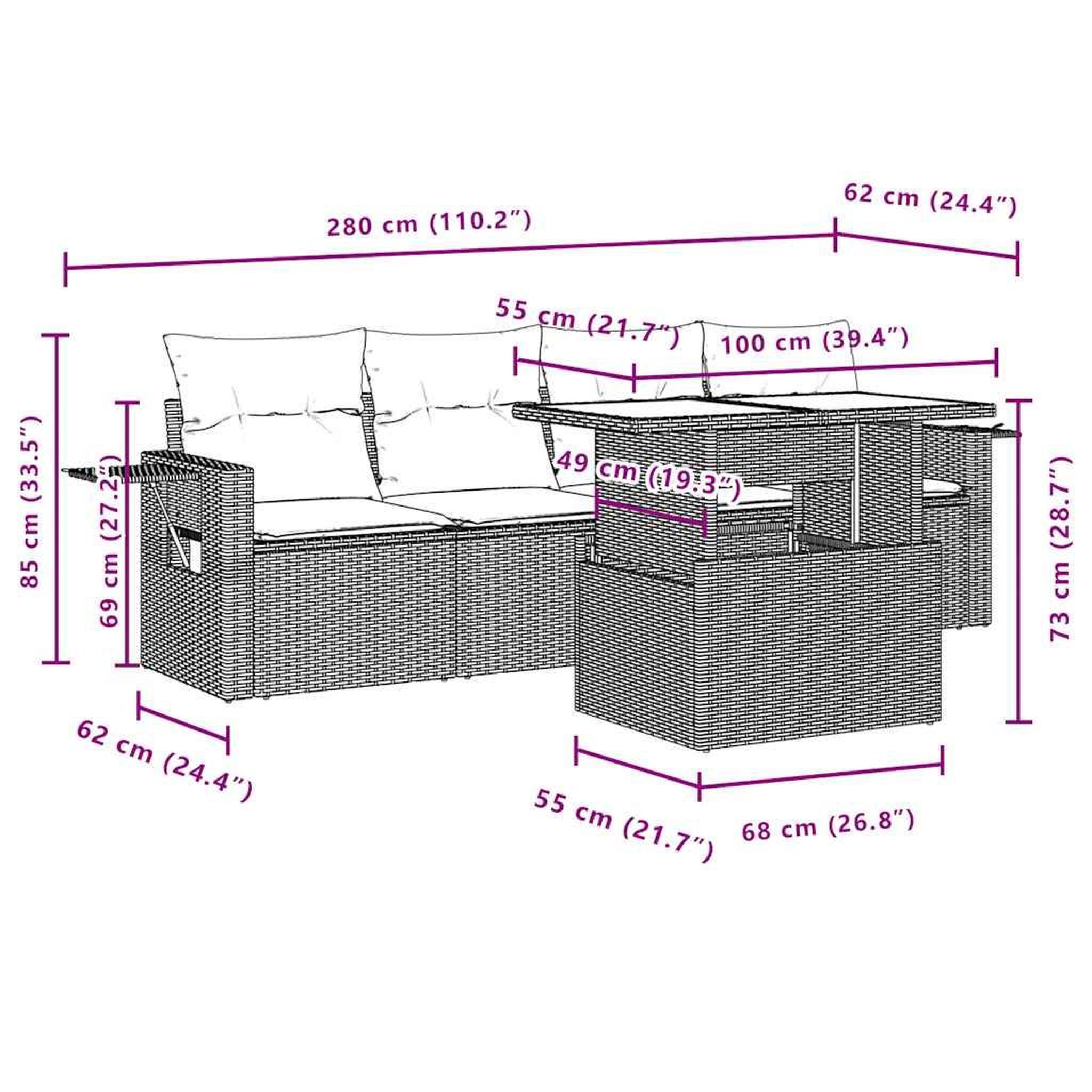 Voir la diapositive 6 : VIDAXL Salon de jardin 7 pcs avec coussins noir resine tressee
