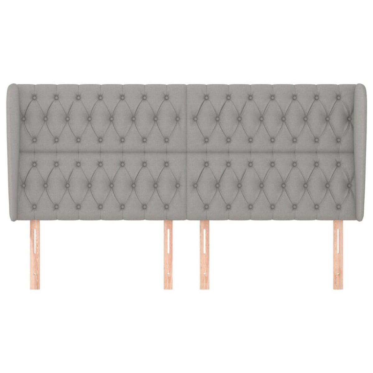 VIDAXL Tete de lit avec oreilles Gris clair 183x23x118/128 cm Tissu