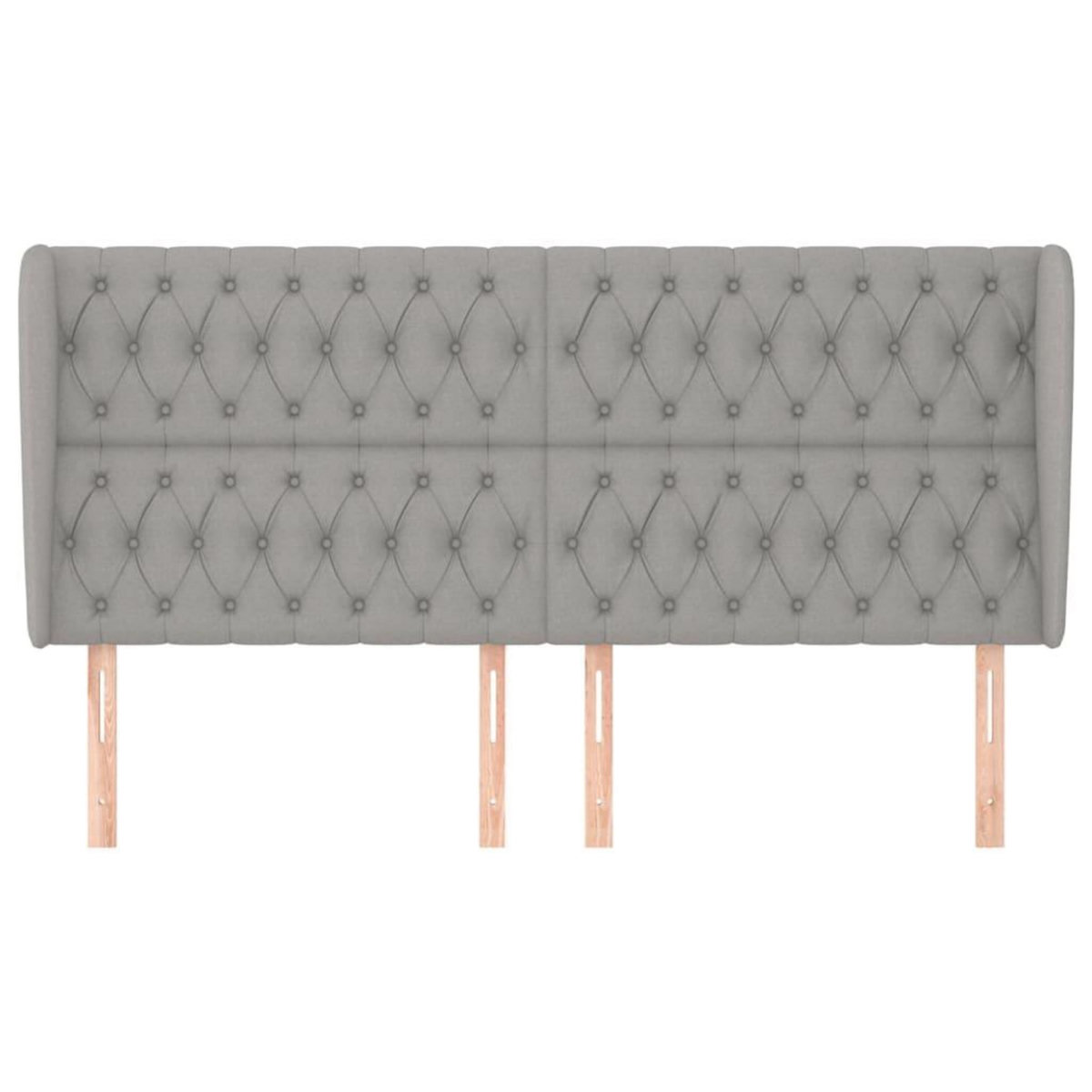 VIDAXL Tete de lit avec oreilles Gris clair 183x23x118/128 cm Tissu