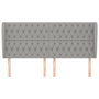Voir la diapositive 3 : VIDAXL Tete de lit avec oreilles Gris clair 183x23x118/128 cm Tissu