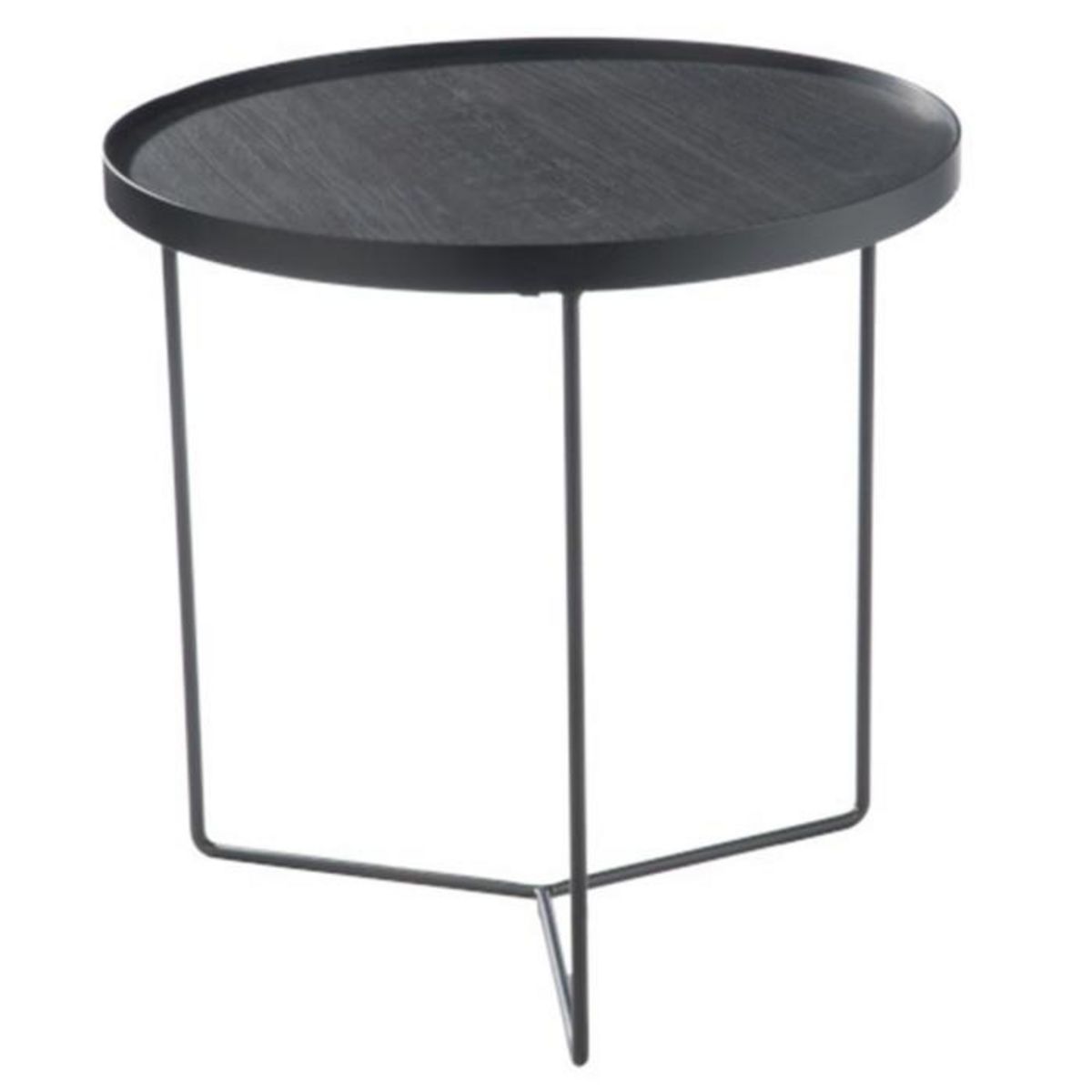 Paris Prix Table d'Appoint Design Ronde Bois  Malo  50cm Noir