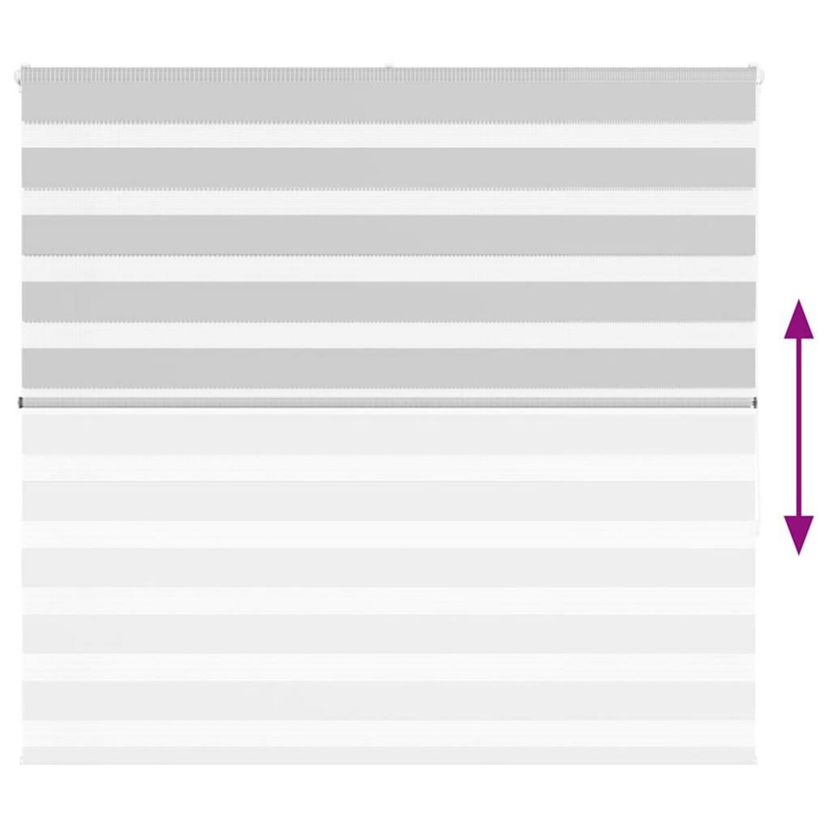 VIDAXL Store zebre gris clair largeur du tissu 160,9 cm polyester