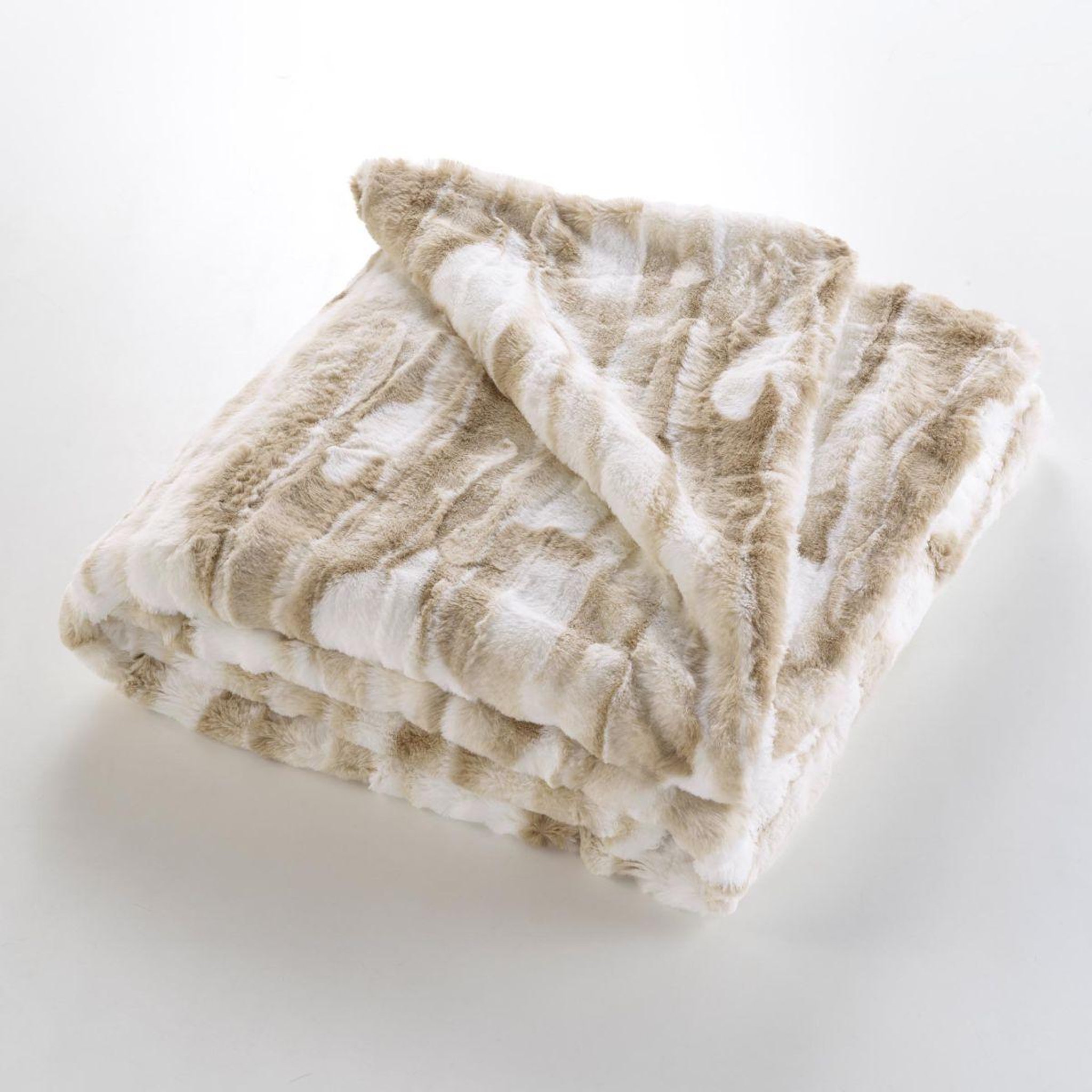 Voir la diapositive 4 : Douceur d'Intérieur Plaid imitation fourrure  cheyenne  180x220cm naturel