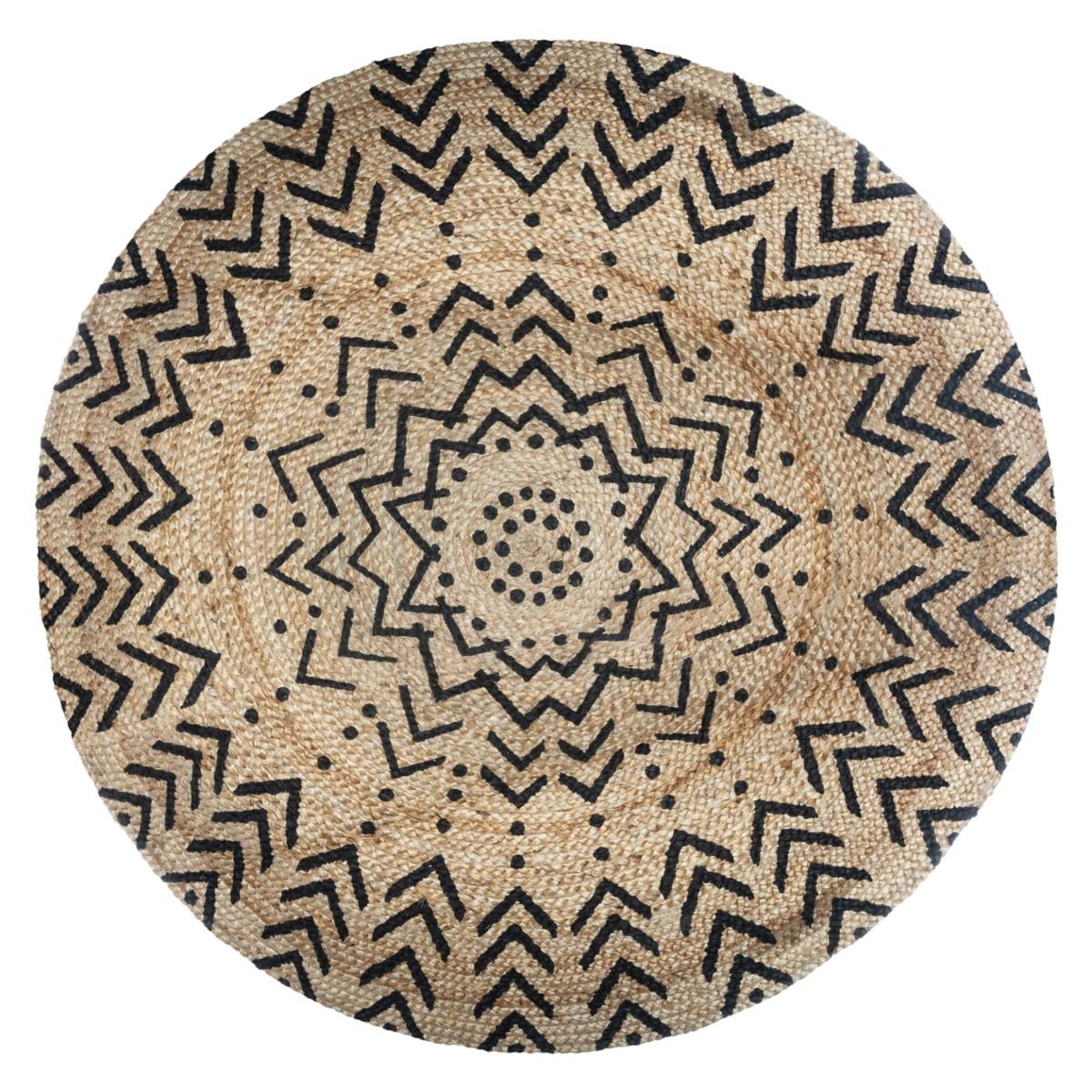 ATMOSPHERA Tapis déco rond en jute imprimé flèches LIVING diamètre 120 cm
