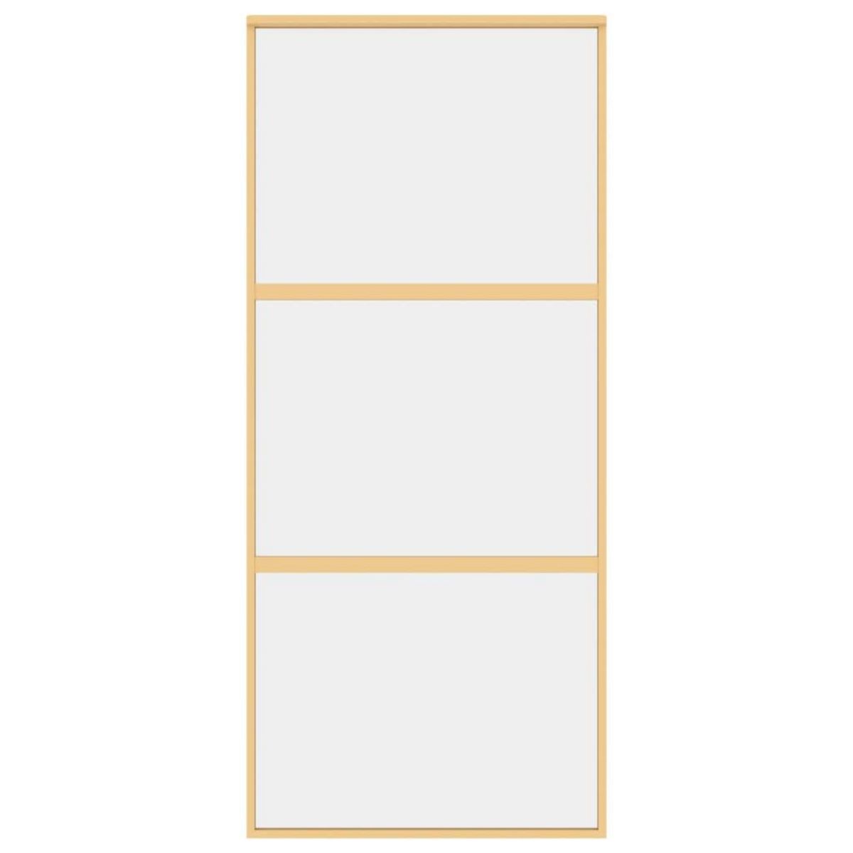 VIDAXL Porte coulissante dore 90x205 cm verre ESG clair et aluminium