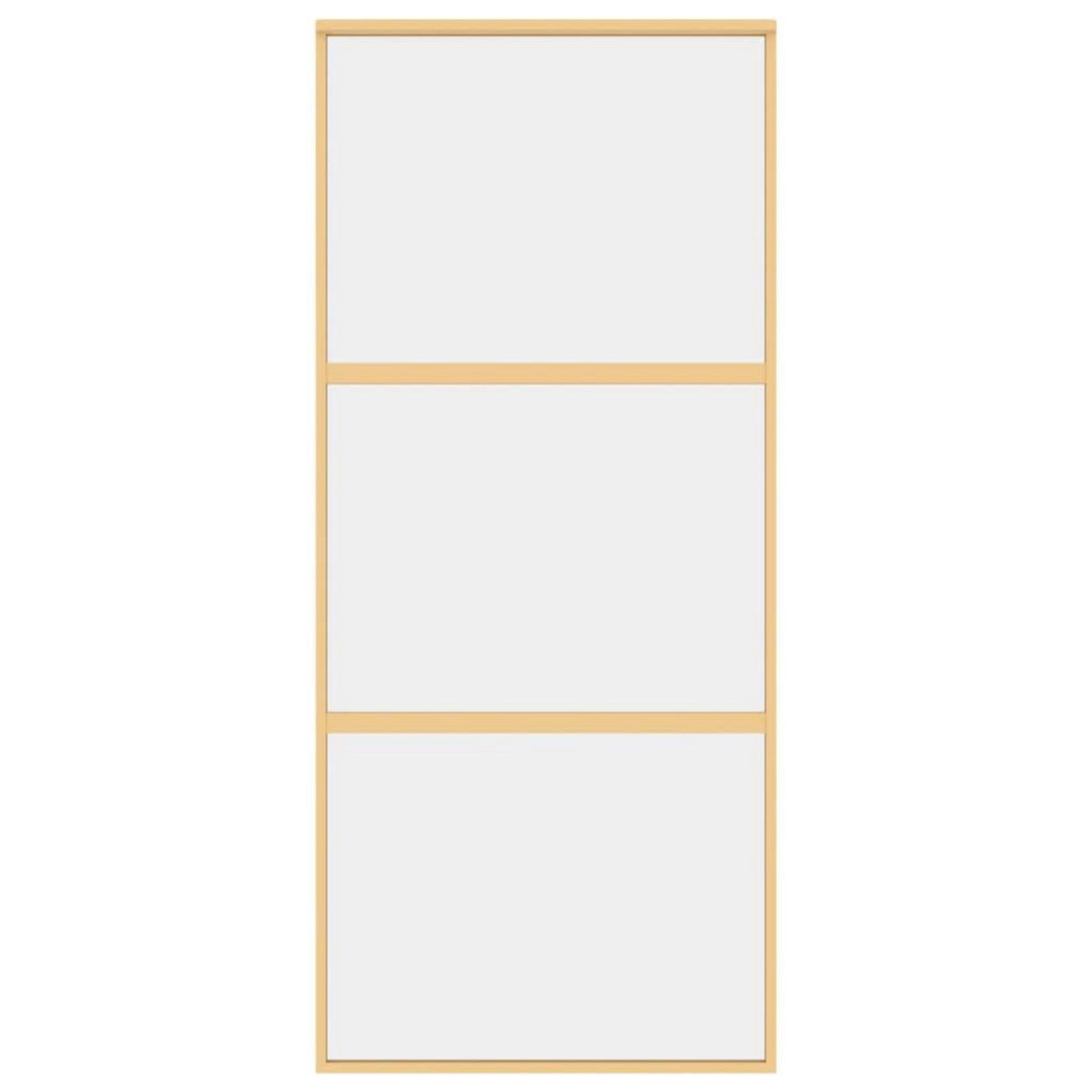 VIDAXL Porte coulissante dore 90x205 cm verre ESG clair et aluminium