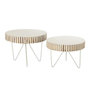 Voir la diapositive 1 : Paris Prix Lot de 2 Tables d'Appoint en Bois  Ying  48cm Blanc & Naturel