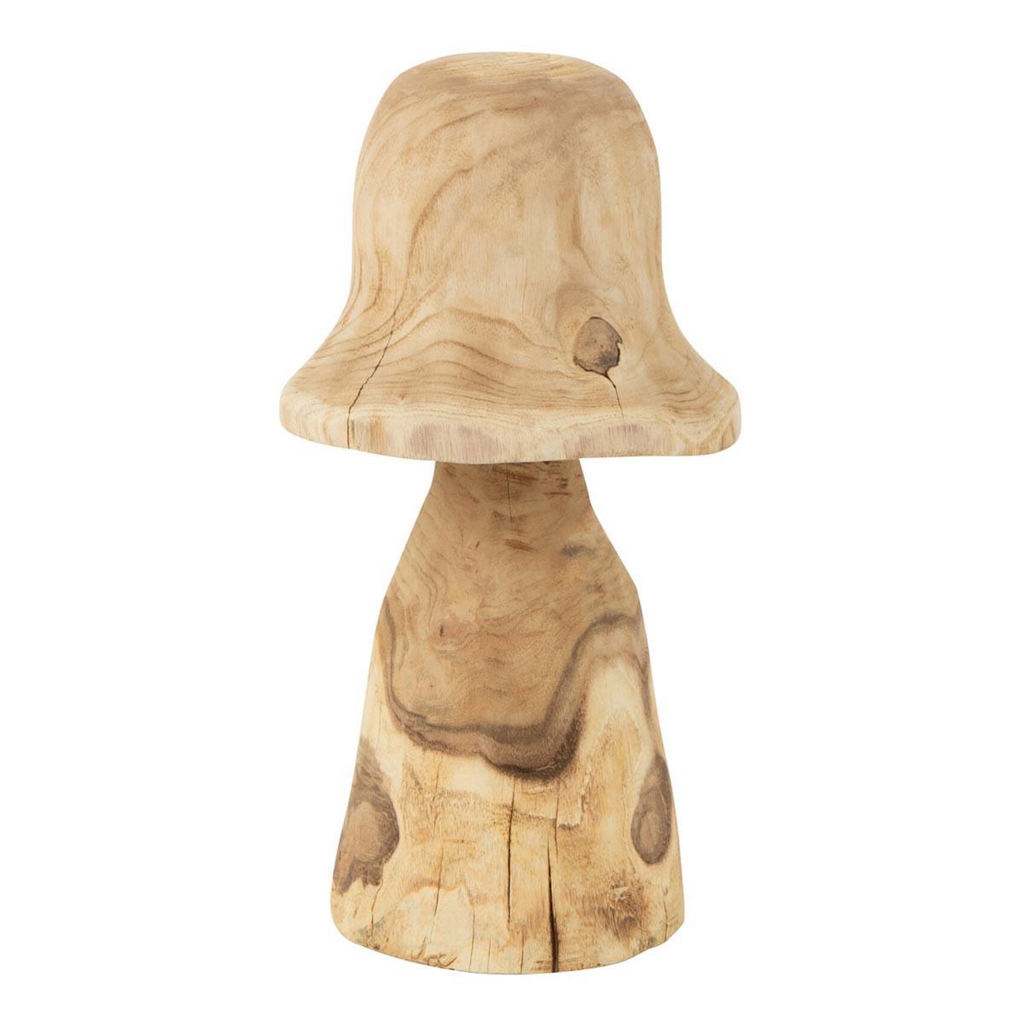 J-LINE Champignon Déco en Bois  Cloche  42cm Naturel